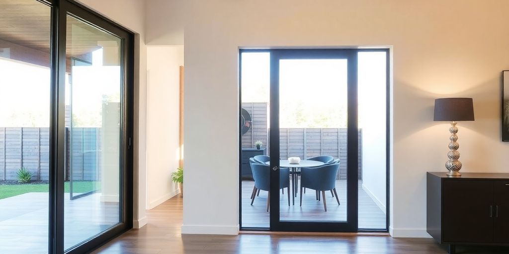 Anderson sliding door in a stylish, modern home setting.