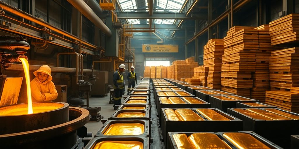 Lingots d'or pur empilés