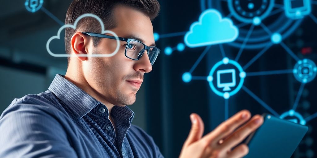 IT professional using cloud services.