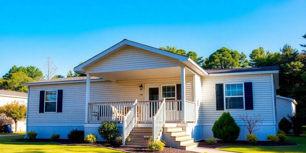 Mobile home in a peaceful North Carolina setting.