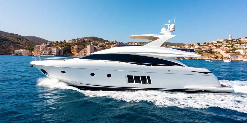 Illusion 5 yacht cruising Mediterranean waters.