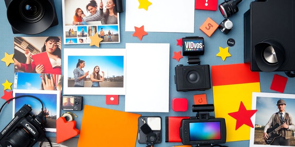 Colorful multimedia elements for effective SEO content.