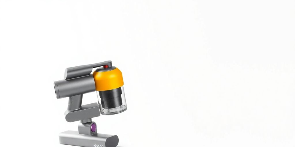 Dyson V10 Akku Staubsauger in moderner Umgebung.