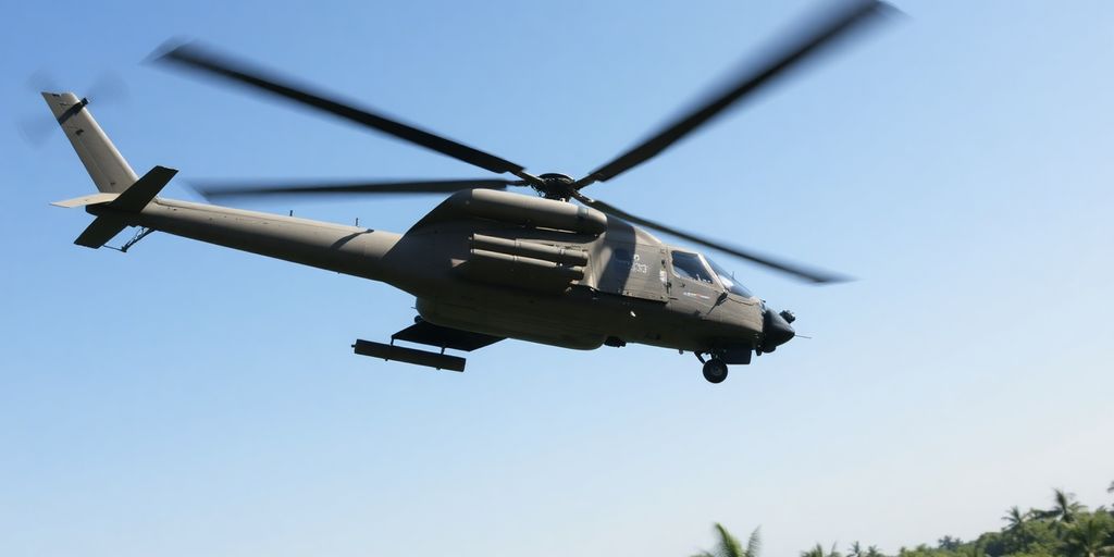 An olive drab AH-1G Cobra helicopter in flight.