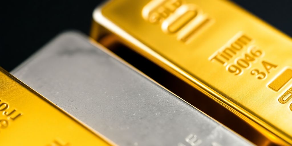 Barres d'or et de platine côte à côte.