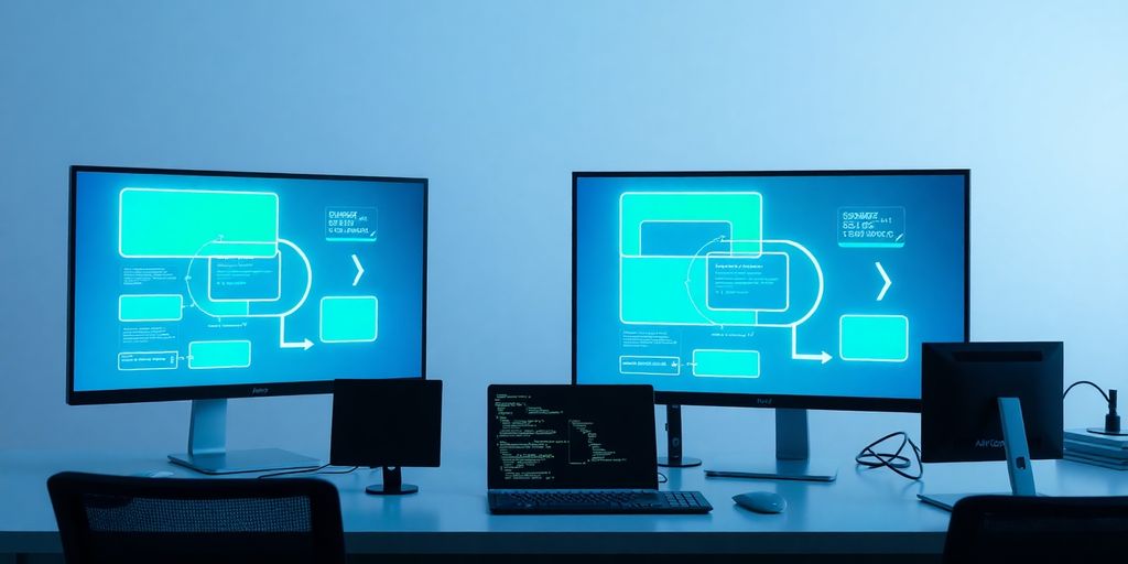 Visualização dinâmica de fluxos de trabalho de IA.