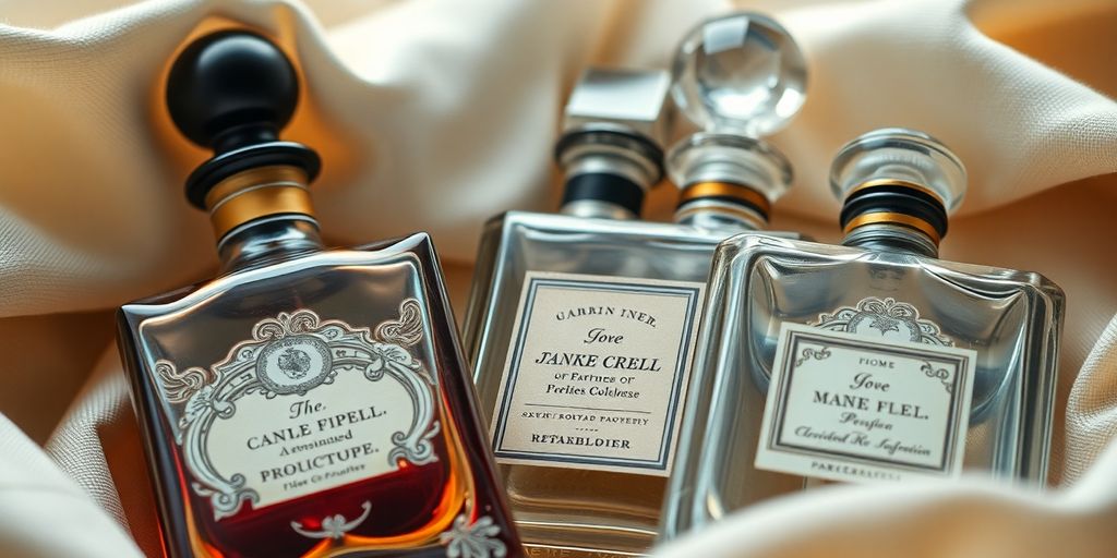 Frascos de perfume vintage do século XIX.