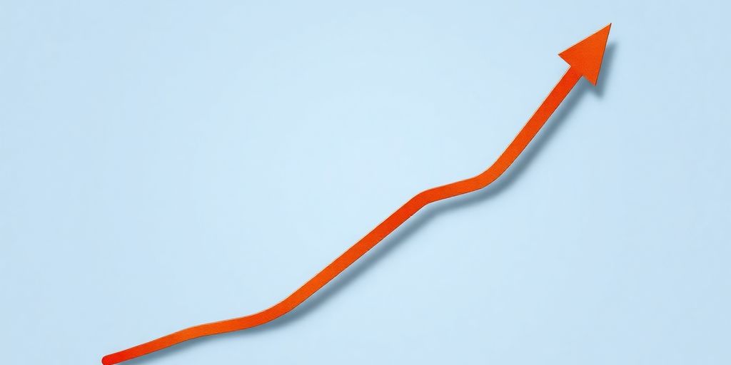 Sales growth with a rising arrow.
