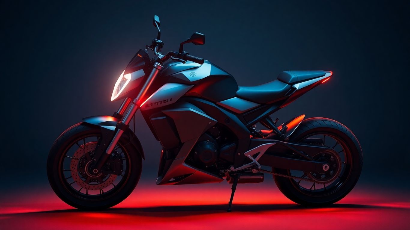 Sleek electric motorcycle ready for launch