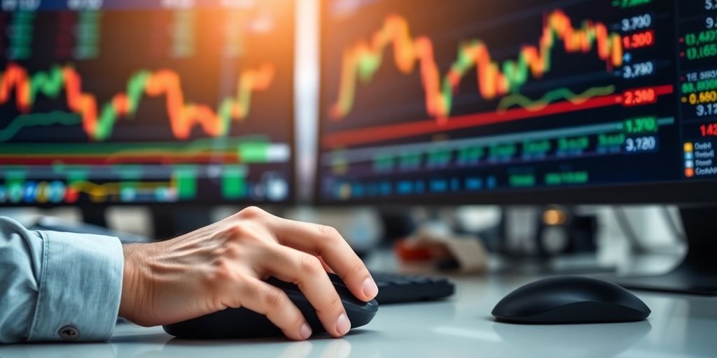 Trader analyzing currency movements on screen.