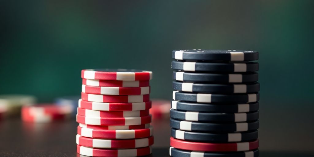 Two poker chips stacked beside each other.