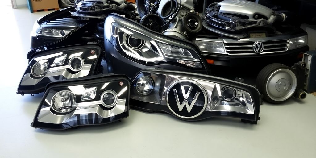 VW Passat parts at a Brisbane auto shop.