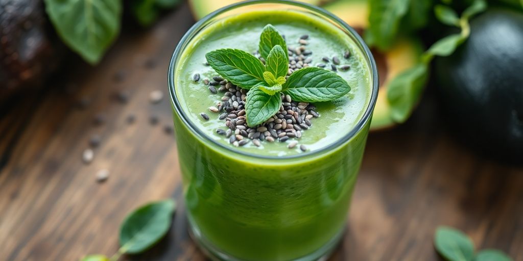 Top 15 Receitas de café da manhã low carb 3 Smoothie verde com espinafre e abacate.