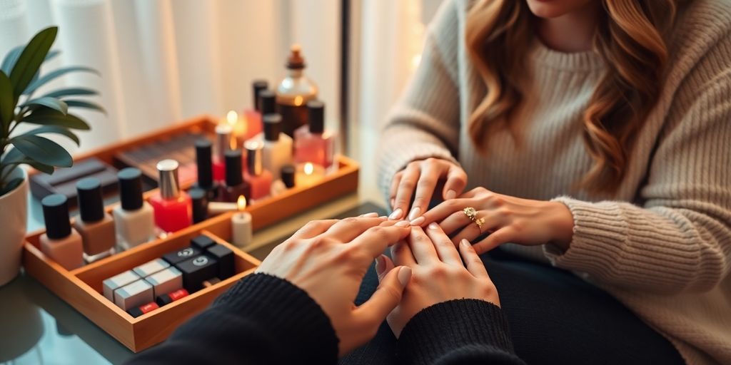 Manicure domiciliar com ambiente aconchegante e relaxante.