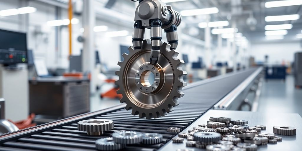 Robotic arm sorting gears