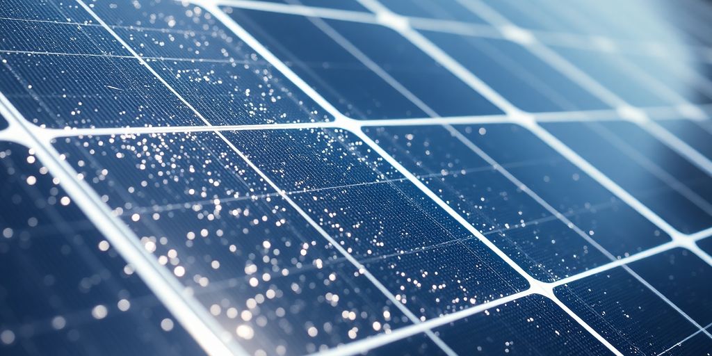 Panneaux solaires brillants avec des particules d'argent scintillant.