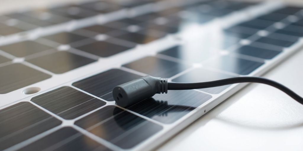 Solar panel plugged into socket