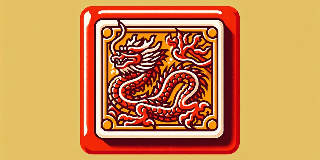 red dragon mahjong tile in Asian culture
