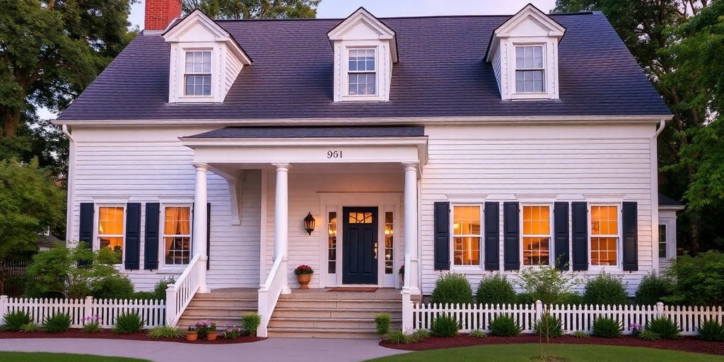 Exterior view of a remodeled colonial home.
