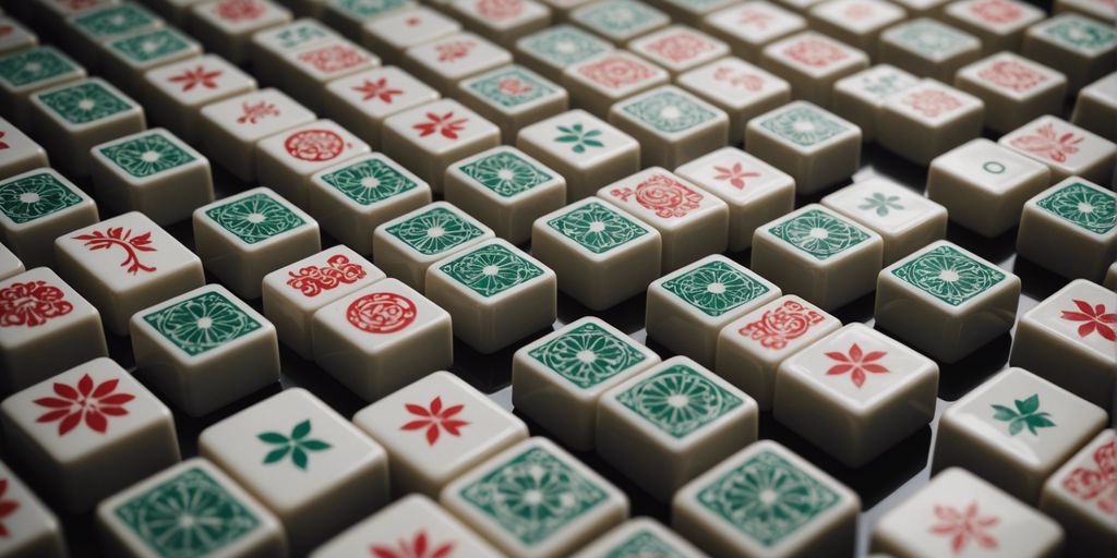 Mahjong tiles in a strategic artistic layout.