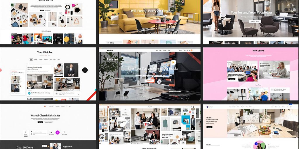 Collage of various website templates showcasing design diversity.