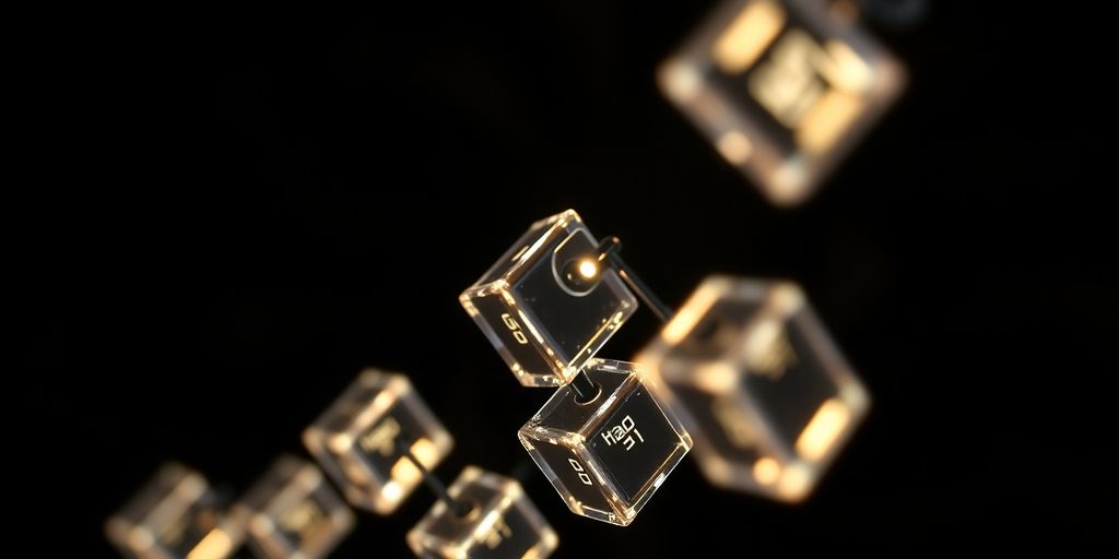 Interconnected digital blocks forming a chain.