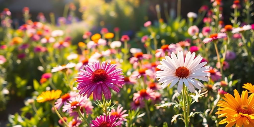 Blumen im September mit Herbstfarben
