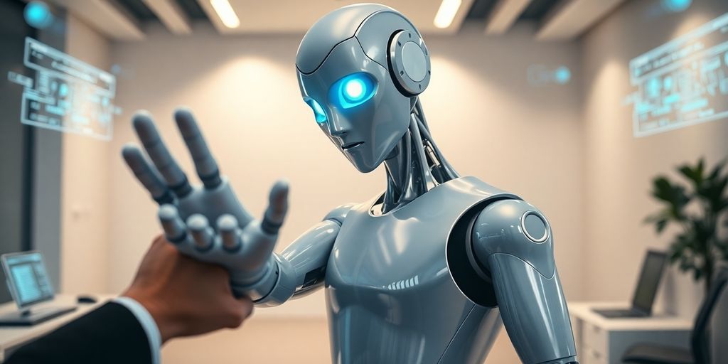 Digital personal assistant, glowing, helpful, futuristic