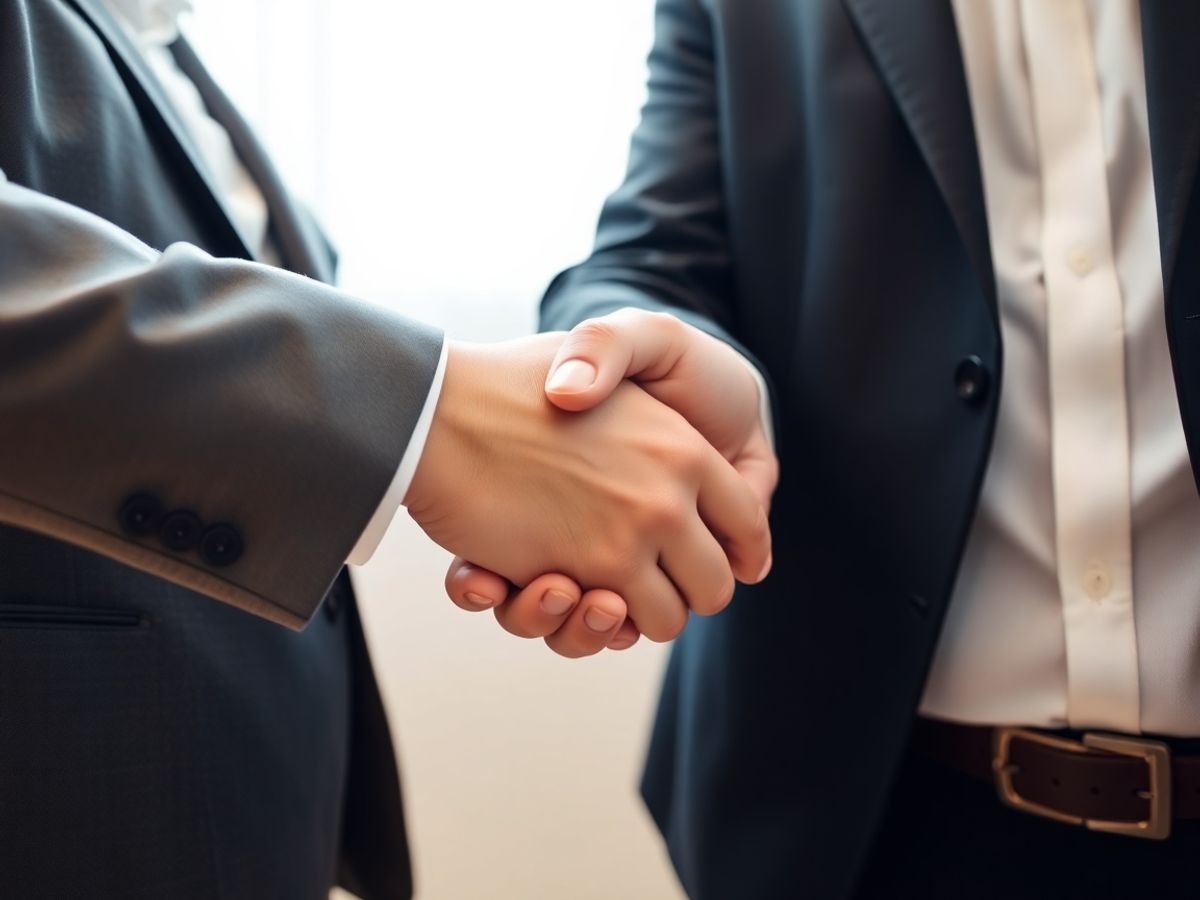Bărbați de afaceri discutând, mâini strânse