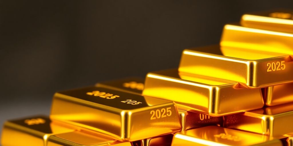 Des lingots d’or brillants empilés, évoquant la richesse.