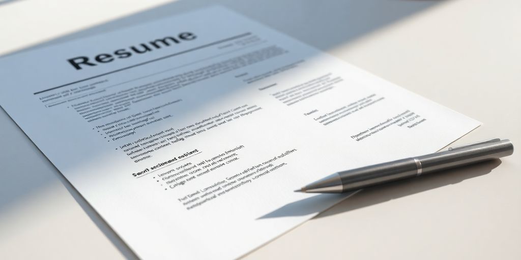 Resume on a desk