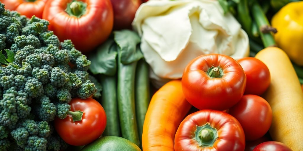 Fresh fruits and vegetables promoting healthy eating choices.