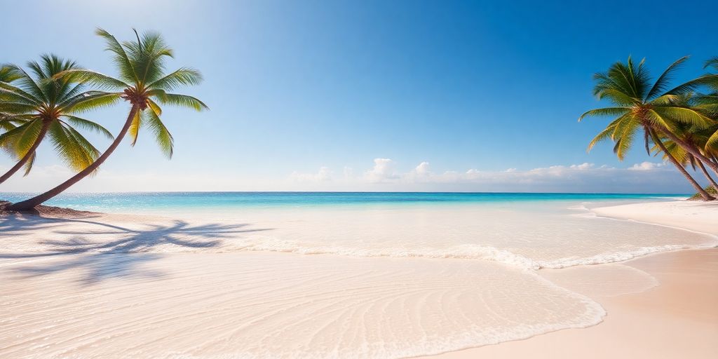 Turquoise water meets white sand beach in Los Cabos.