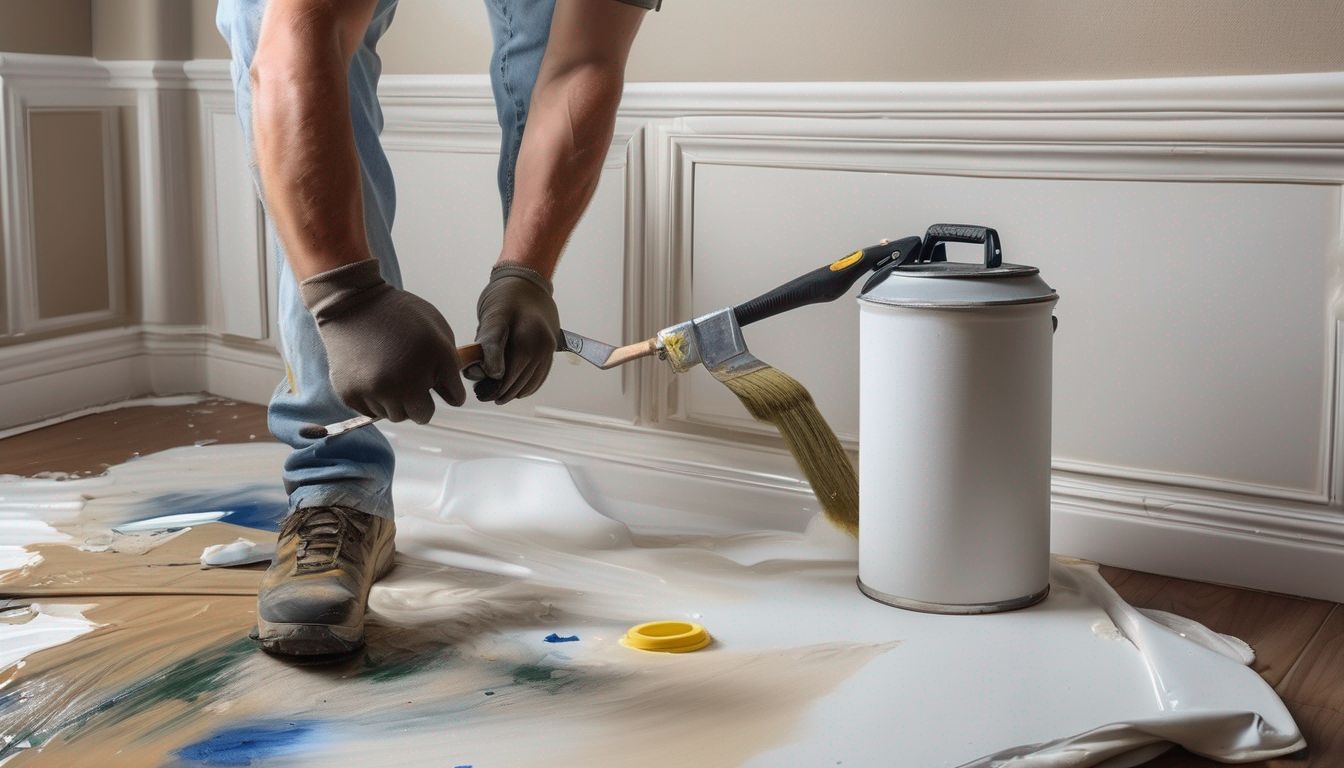 professional painter preparing home surfaces for painting