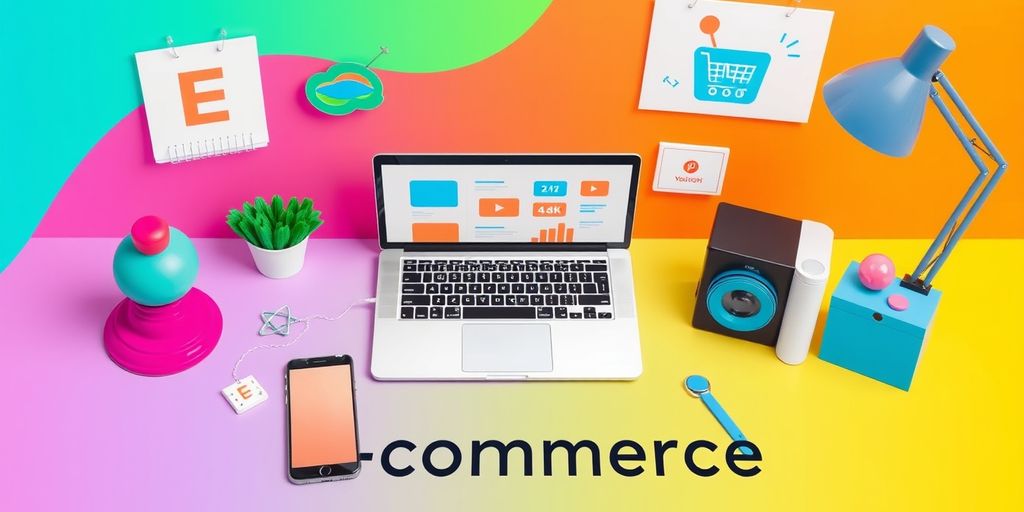 Moderne Arbeitsumgebung mit Laptop und Smartphone.