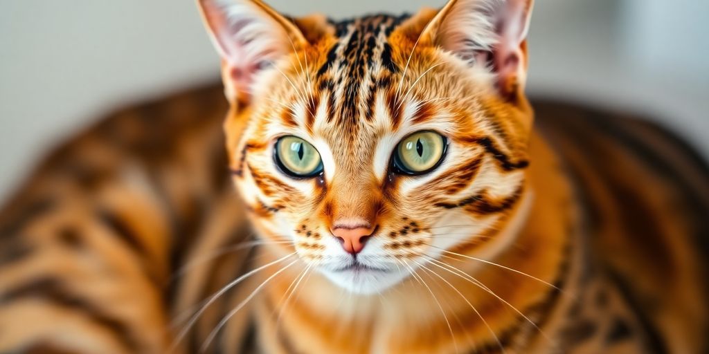 A majestic orange tabby cat with bold black stripes.