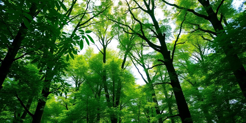 Forêt dense avec arbres verts