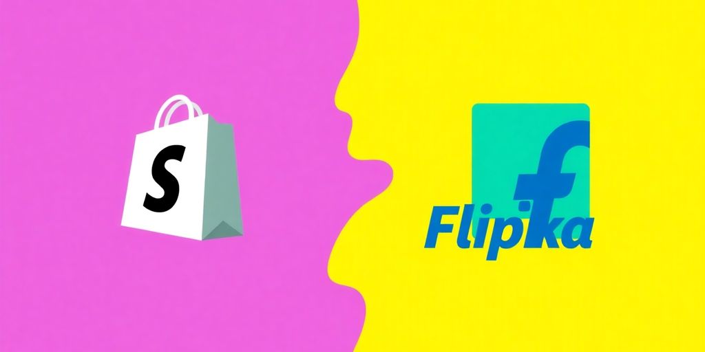 Shopify and Flipkart logos connected.