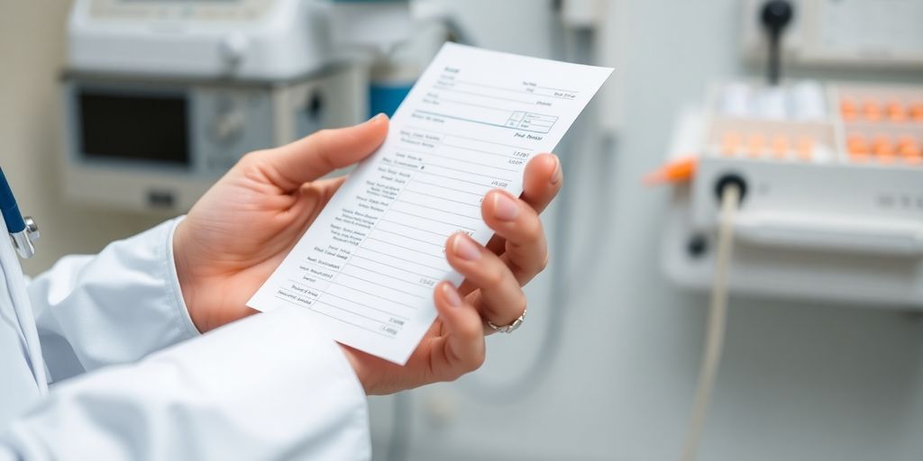 Main d'un médecin tenant une ordonnance