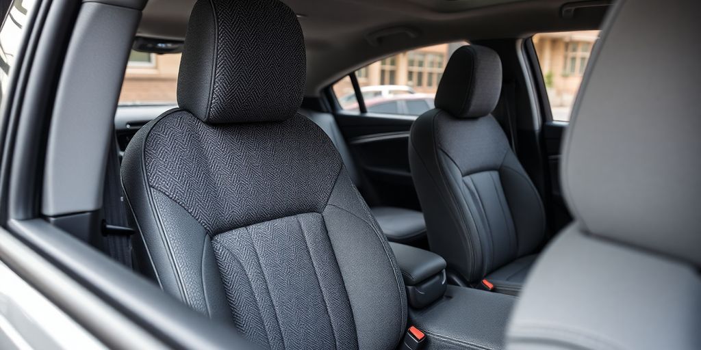 Luxury car seat covers in a stylish interior.