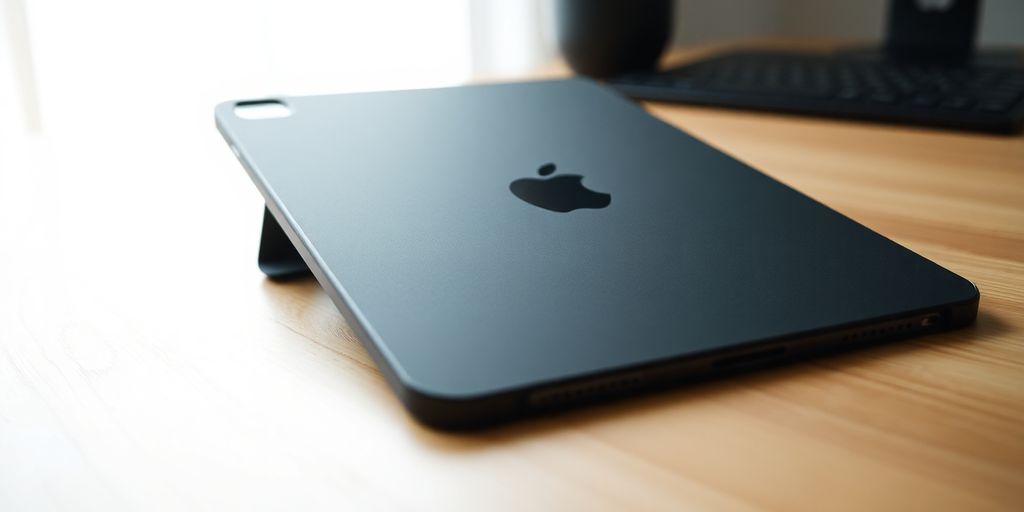 Sleek iPad A16 case on a modern desk.