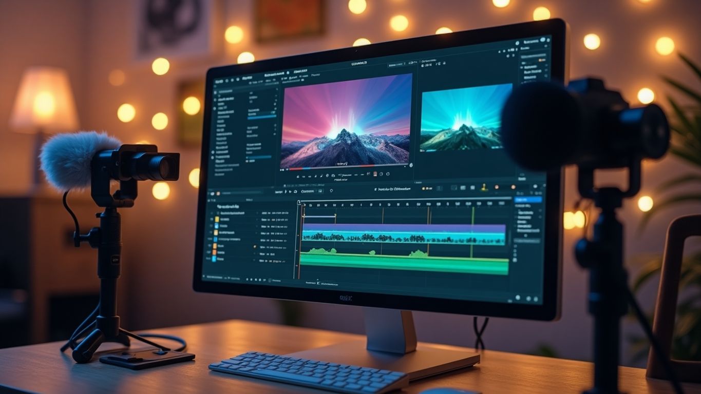 Thumbnail of a workspace for YouTube video creation.