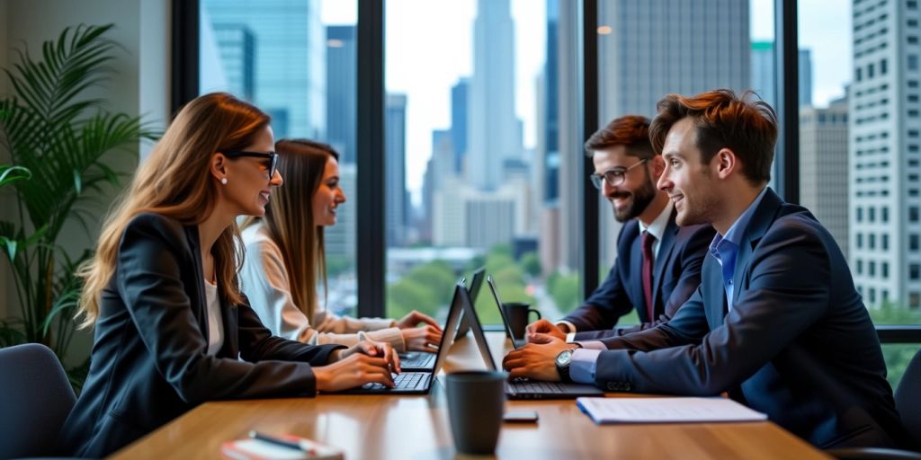 IT team collaborating in Chicago office
