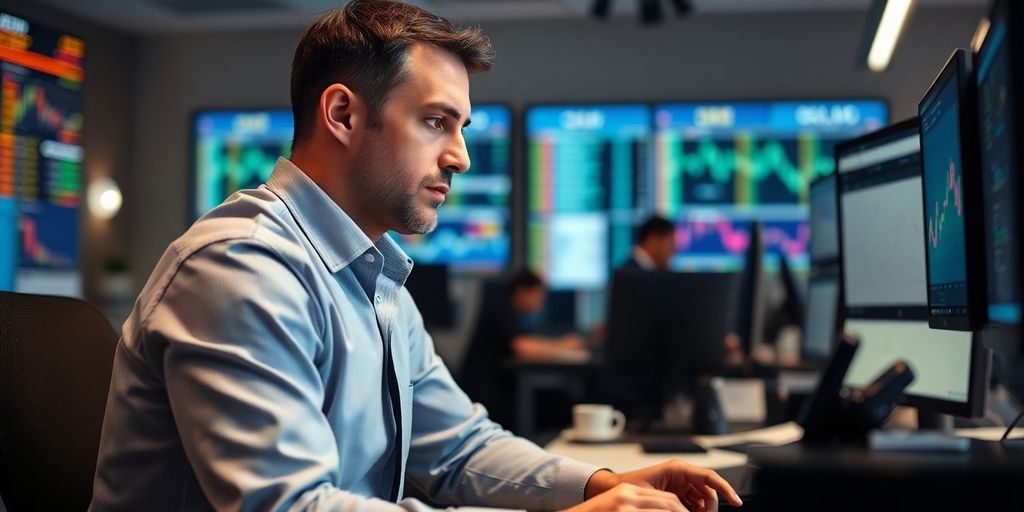 Trader maintaining discipline in options trading at desk.