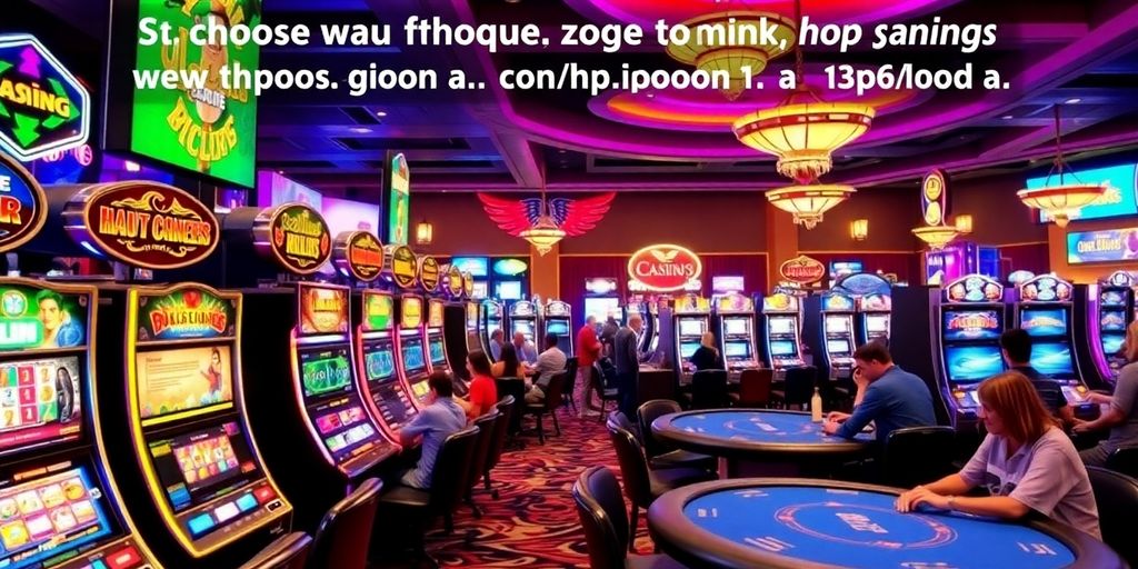 บรรยากาศคาสิโนที่เต็มไปด้วยผู้คนและเกมสนุกสนาน