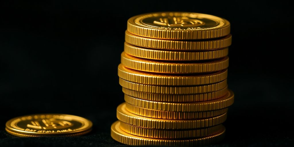 Pièces d'or brillantes sur un fond en velours.