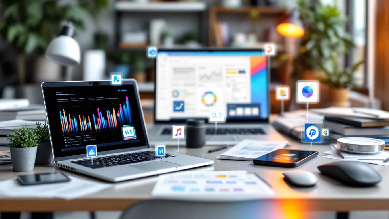 Various automation tools on a modern workspace desk.