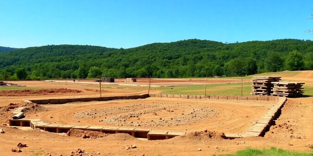 Cleared Arkansas land and new construction