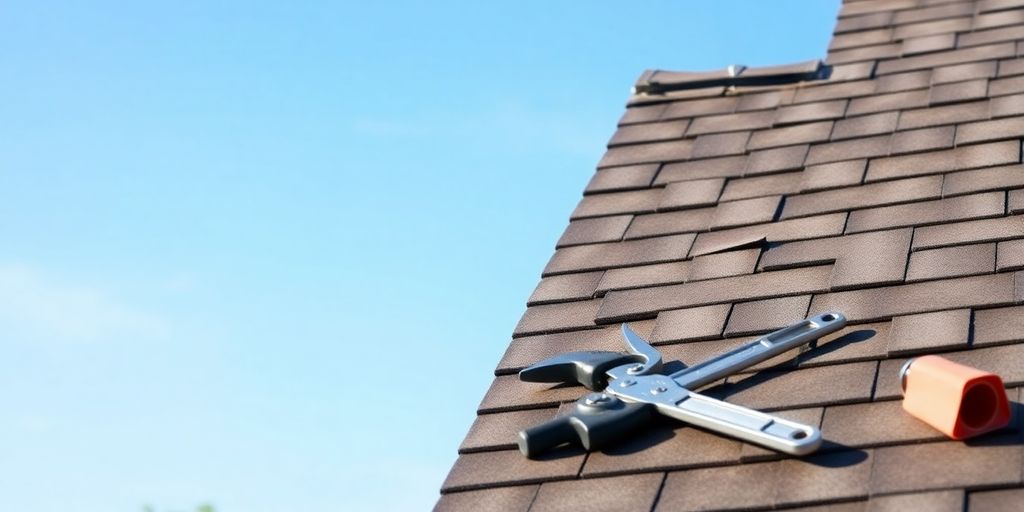 A well-maintained roof under a clear blue sky.