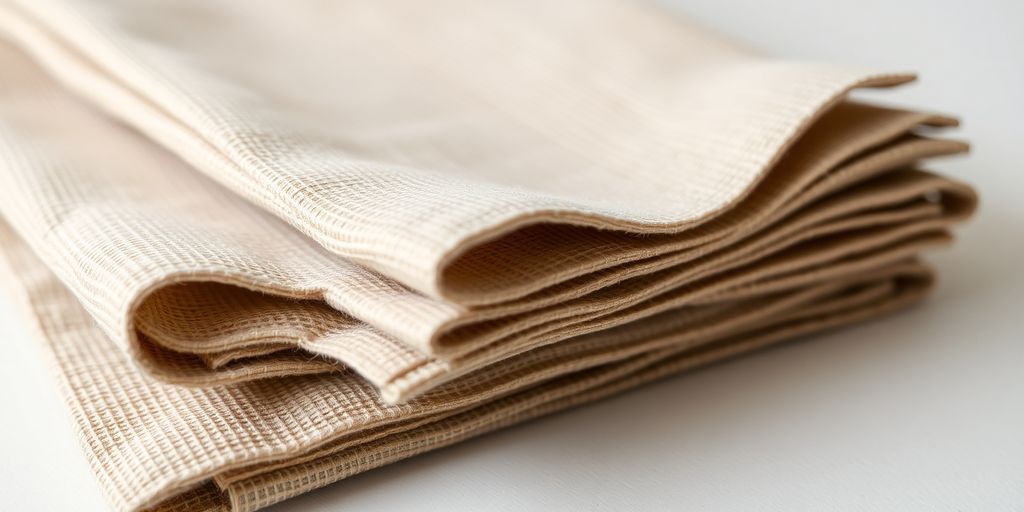 Stylish bamboo napkins stacked neatly.